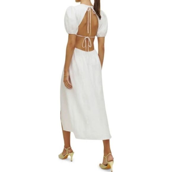 Reformation Anneliese Linen Midi Dress in 100% Linen NWT Size 4 - Picture 2 of 7